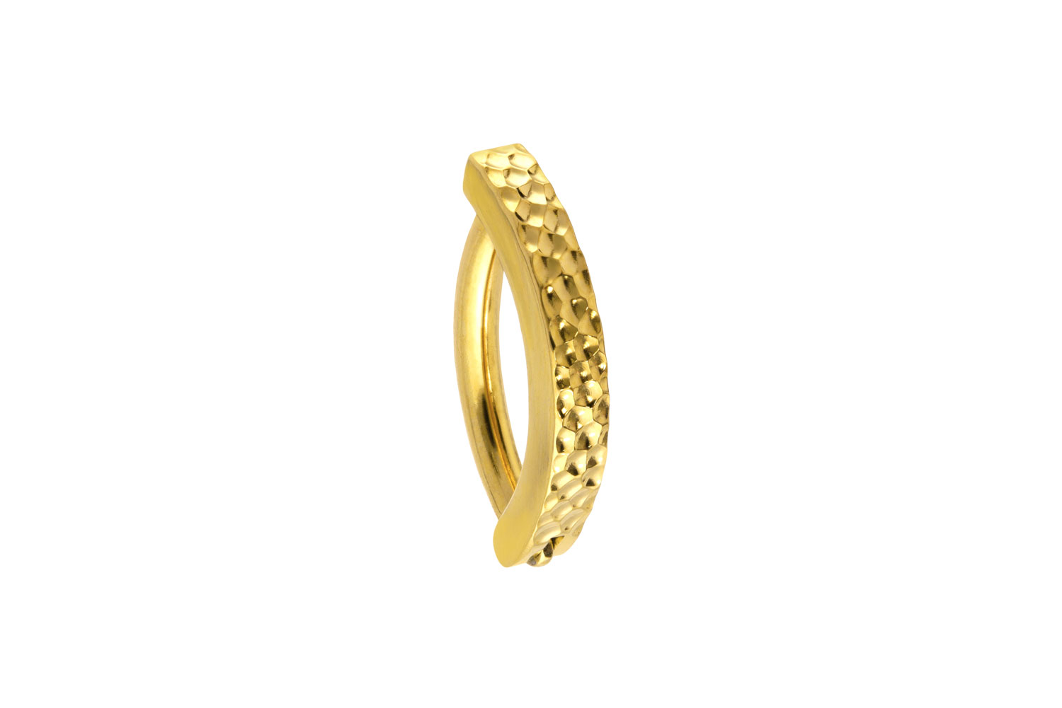 Titan Bauchnabelclicker Bauchnabelpiercing BOGEN + GEHÄMMERTE STRUKTUR